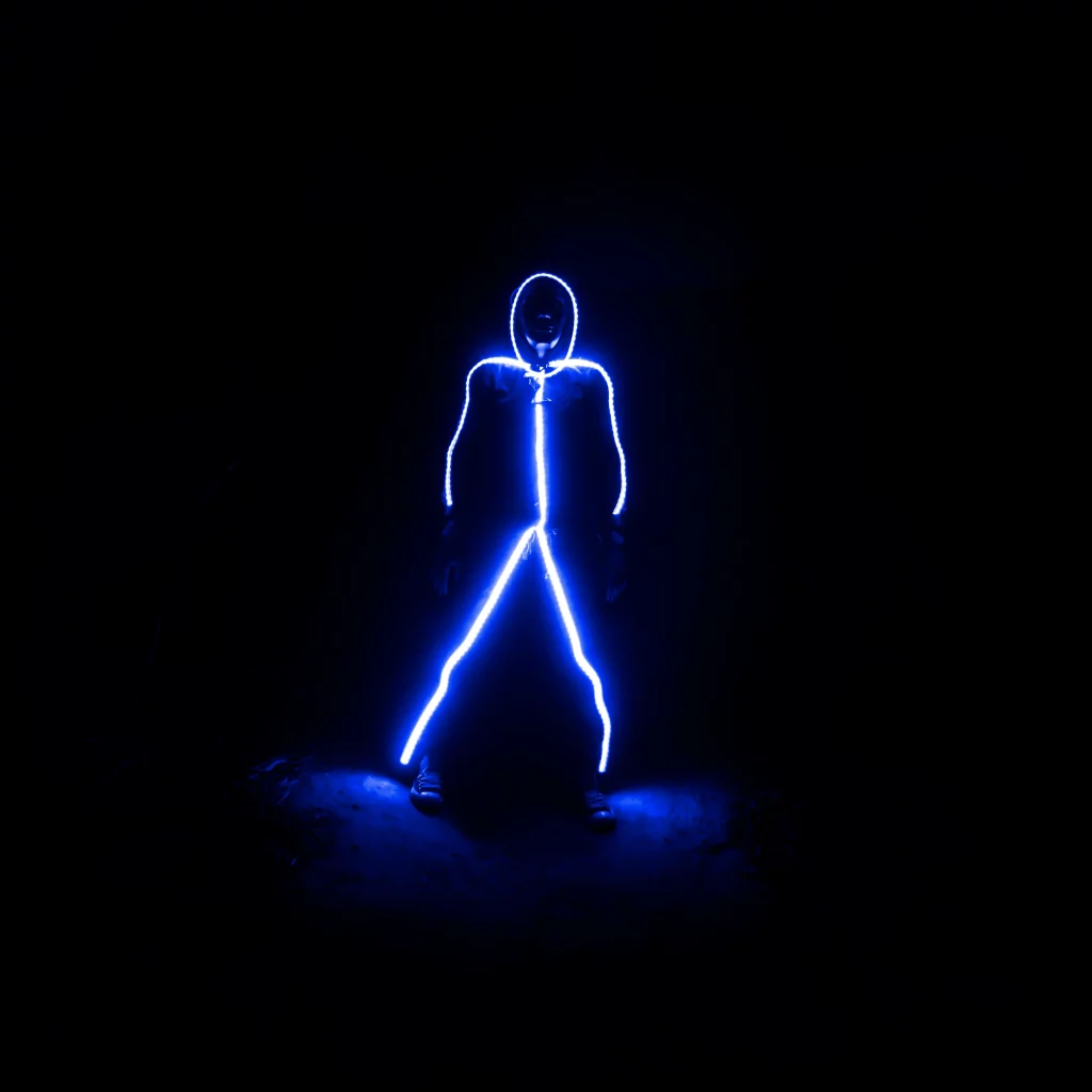 BLUE LED Stickman Costume