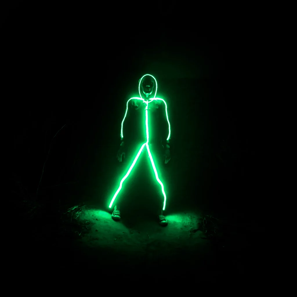 GREEN LED Stickman Costume