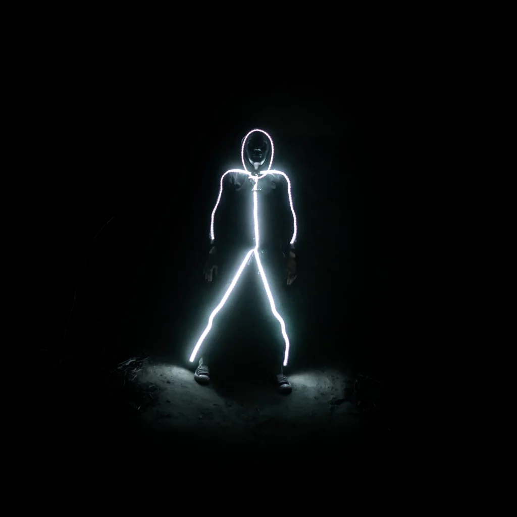 WHITE LED Stickman Costume