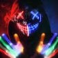 3 Modes Light Up Scary LED Mask with LED Glow Gloves Halloween Mask Skeleton
