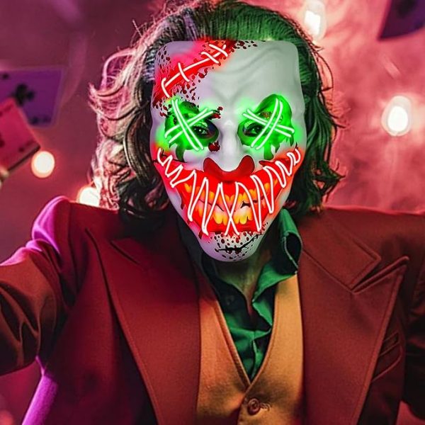 Halloween LED Mask for Costume Cosplay Parties 1pack